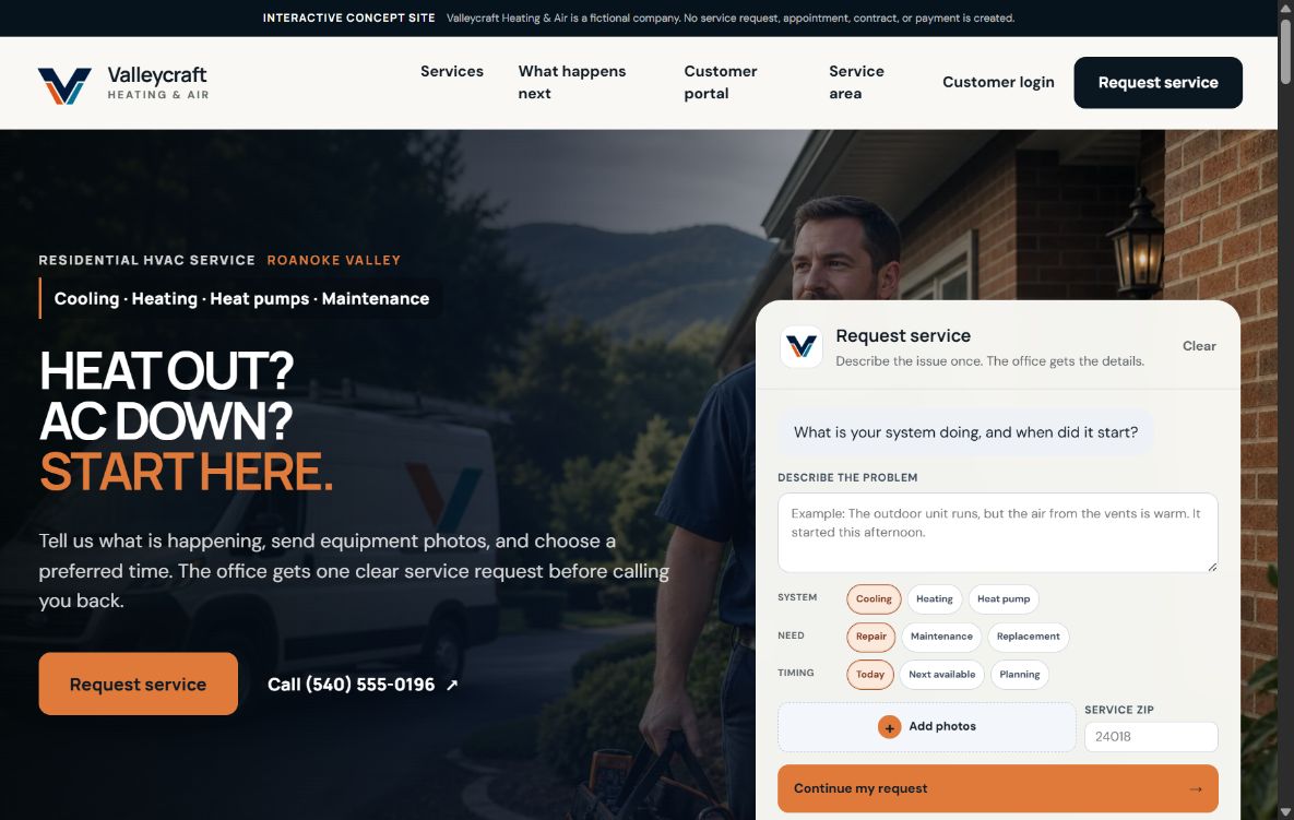 Valleycraft website hero