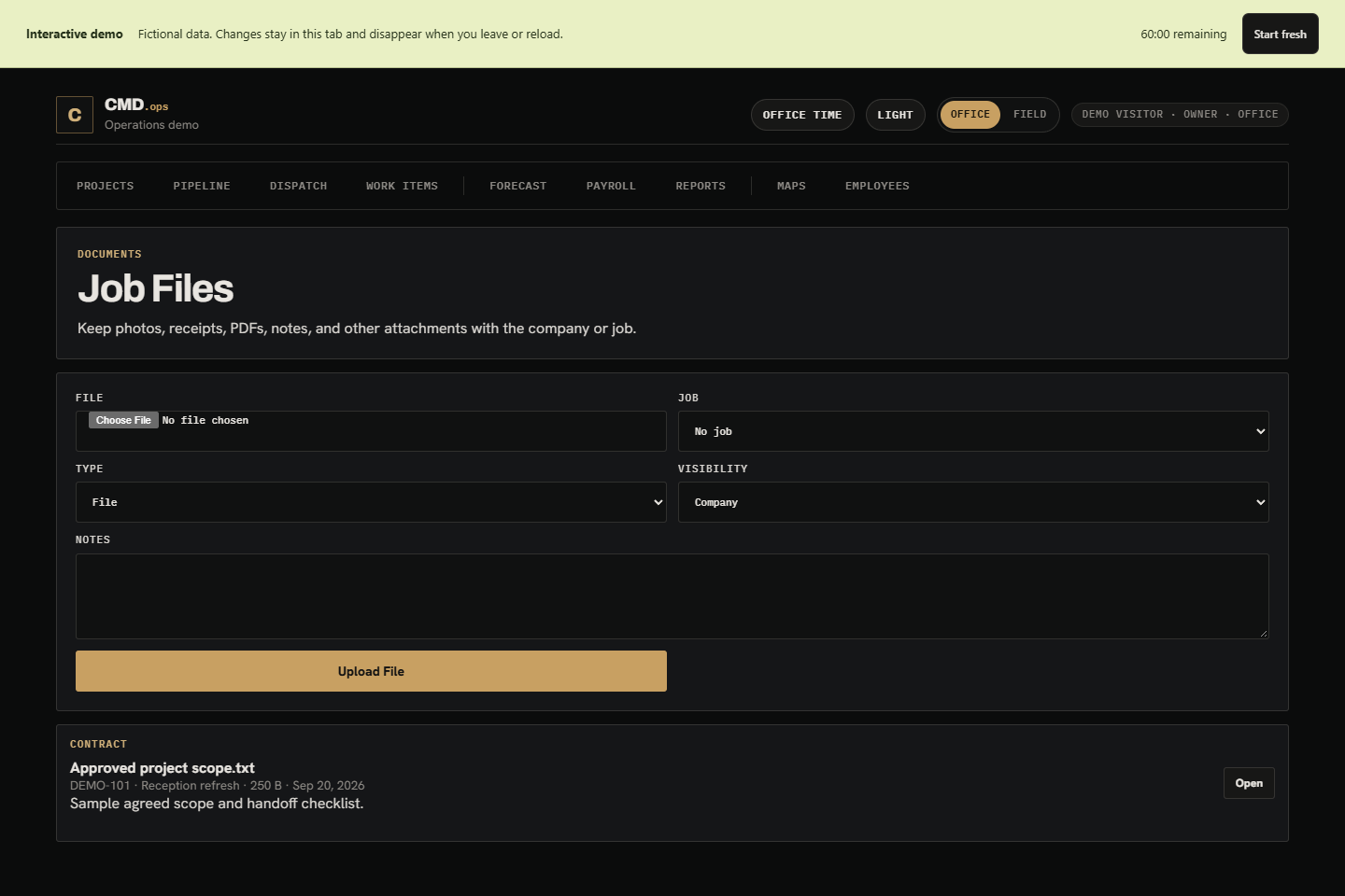 Custom job records preview