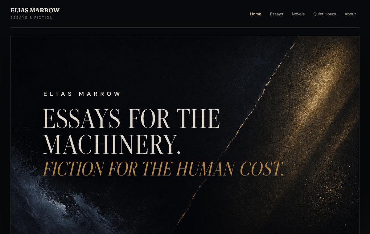 Elias Marrow essays and fiction website
