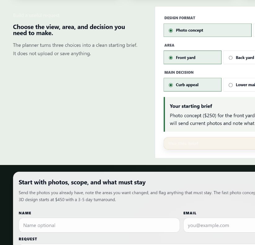 Example custom planning interface built by Clear Frameworks