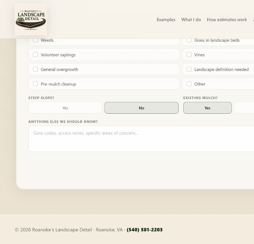 RLD automated photo estimate system