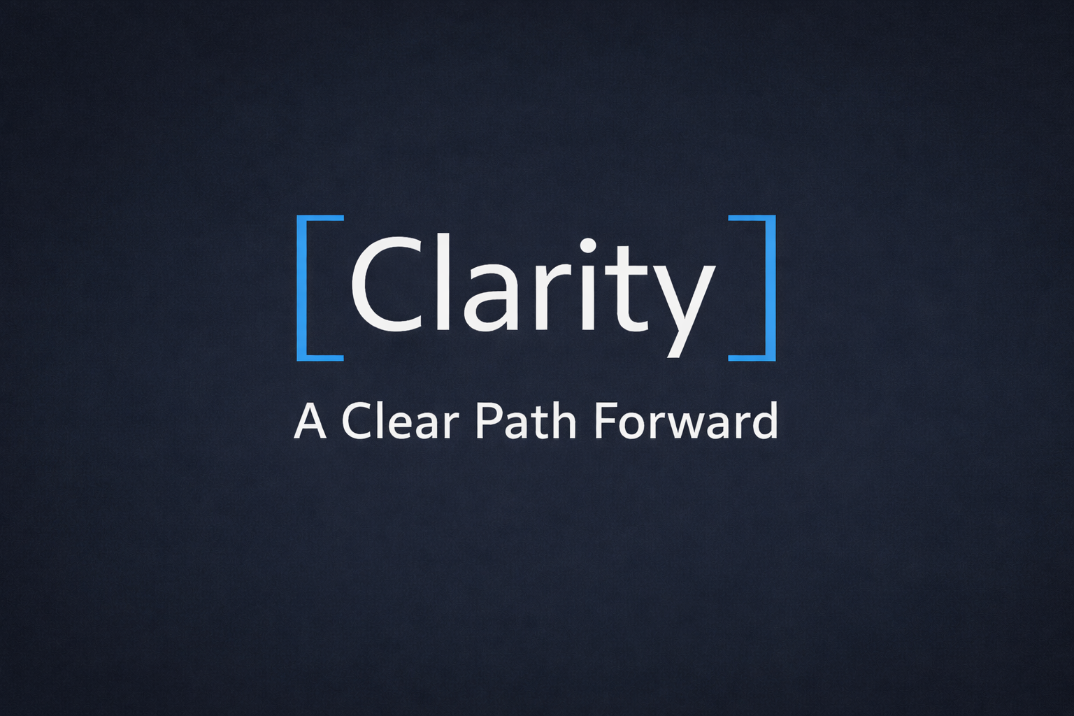 Updated Clarity logo with A Clear Path Forward tagline